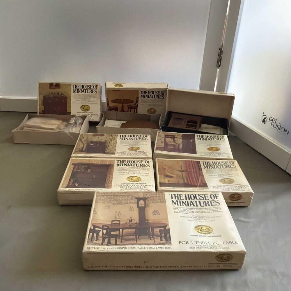 The House of Miniatures by X-ACTO Furniture Kits Lot of 8 (5 )New sealed 3 Open